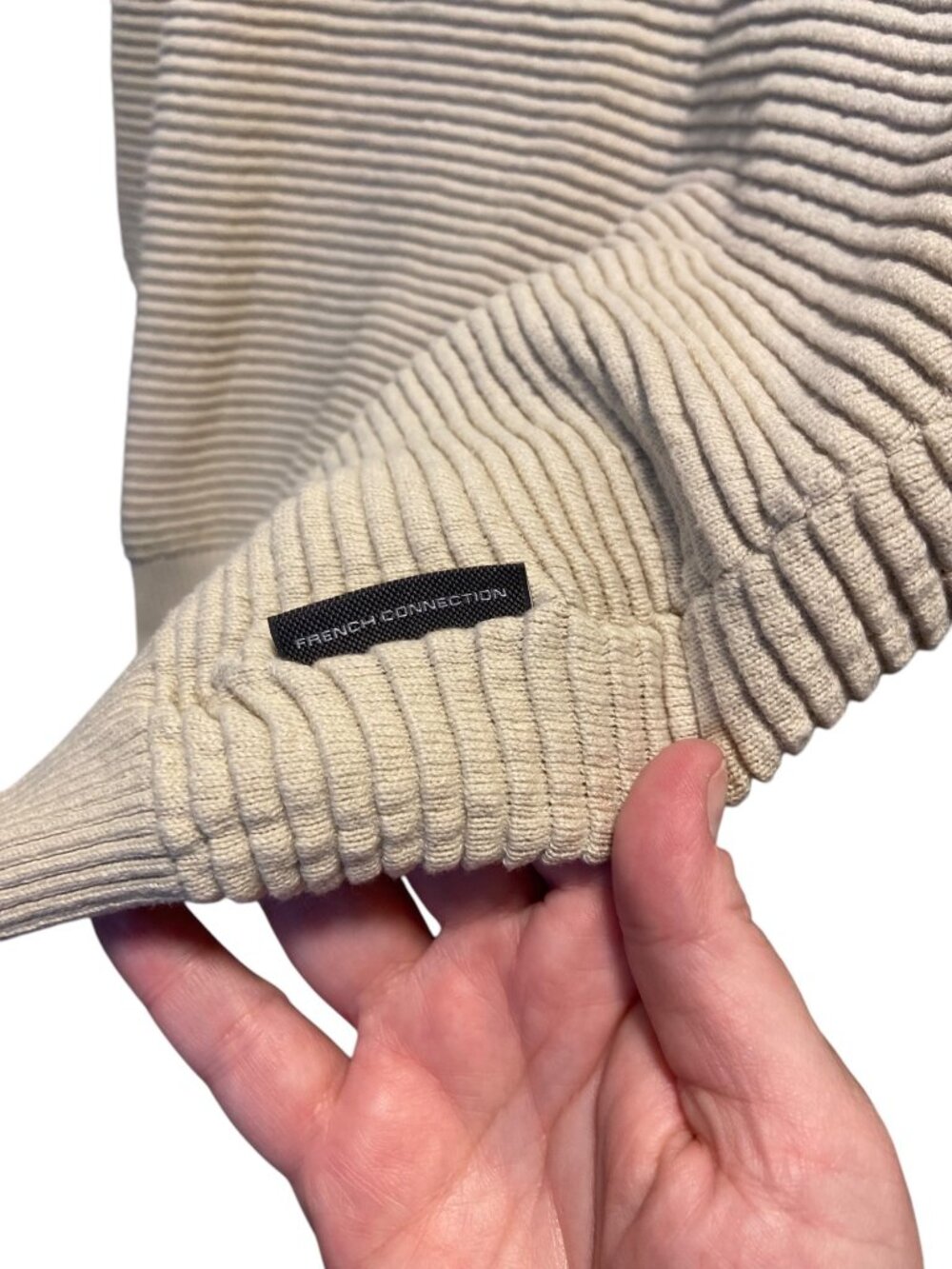 French Connection Beige Ribbed Sweater Neutral - Picture 10 of 13